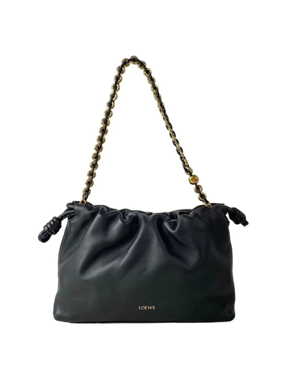 Loewe Shoulder Bag Flamenco Purse Black